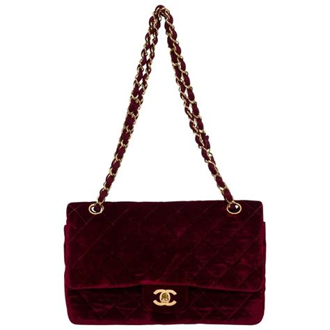 chanel burgundy velvet bag|chanel burgundy flap bag.